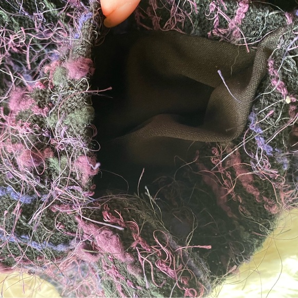 MARSH LANDING VINTAGE  PURPLE PLUM EYELASH CARDIGAN CAPELET JACKET Sz L EUC - Picture 7 of 13